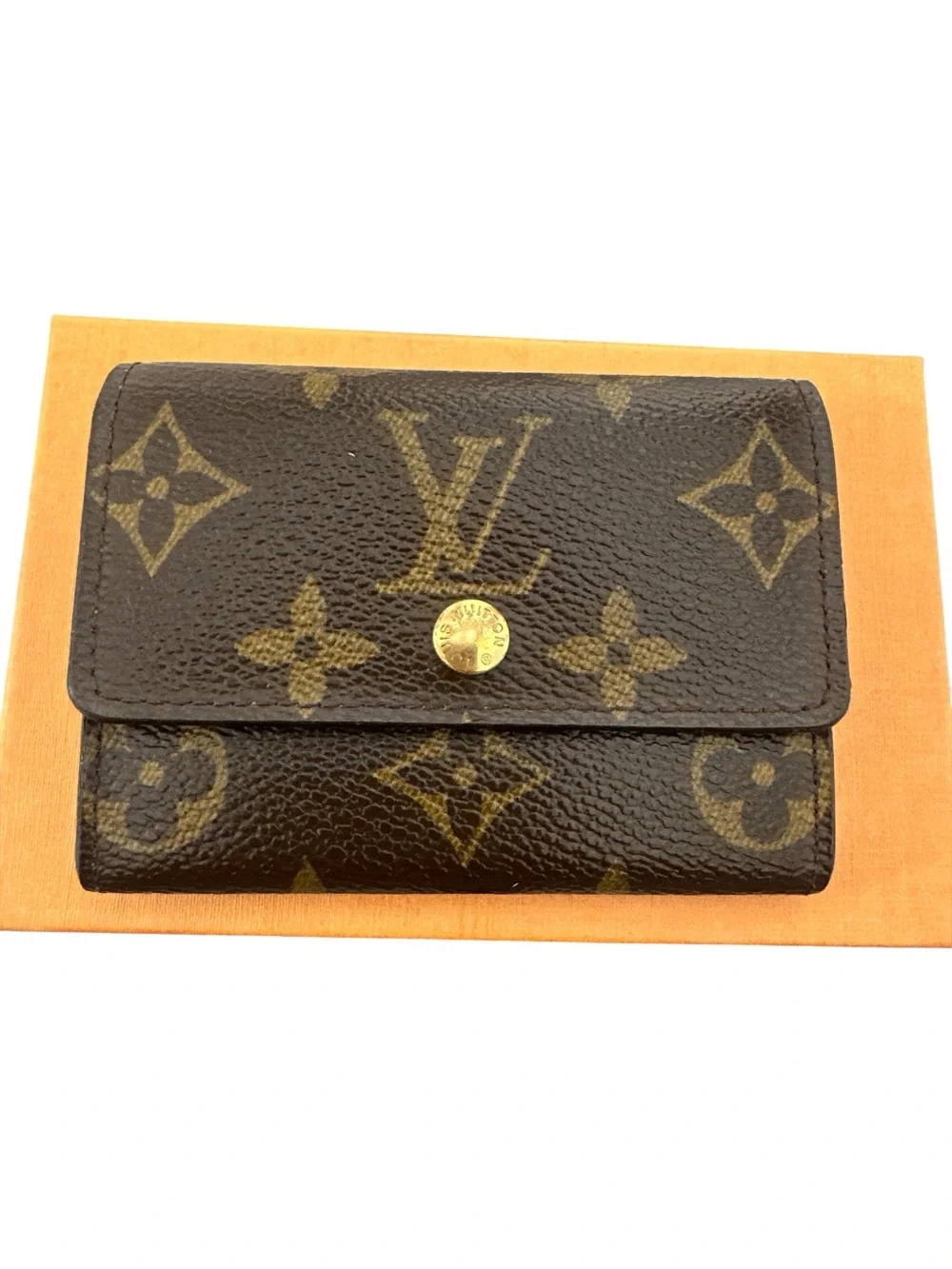 Louis Vuitton Monogram Canvas Card & Key Holder in Brown and Gold
